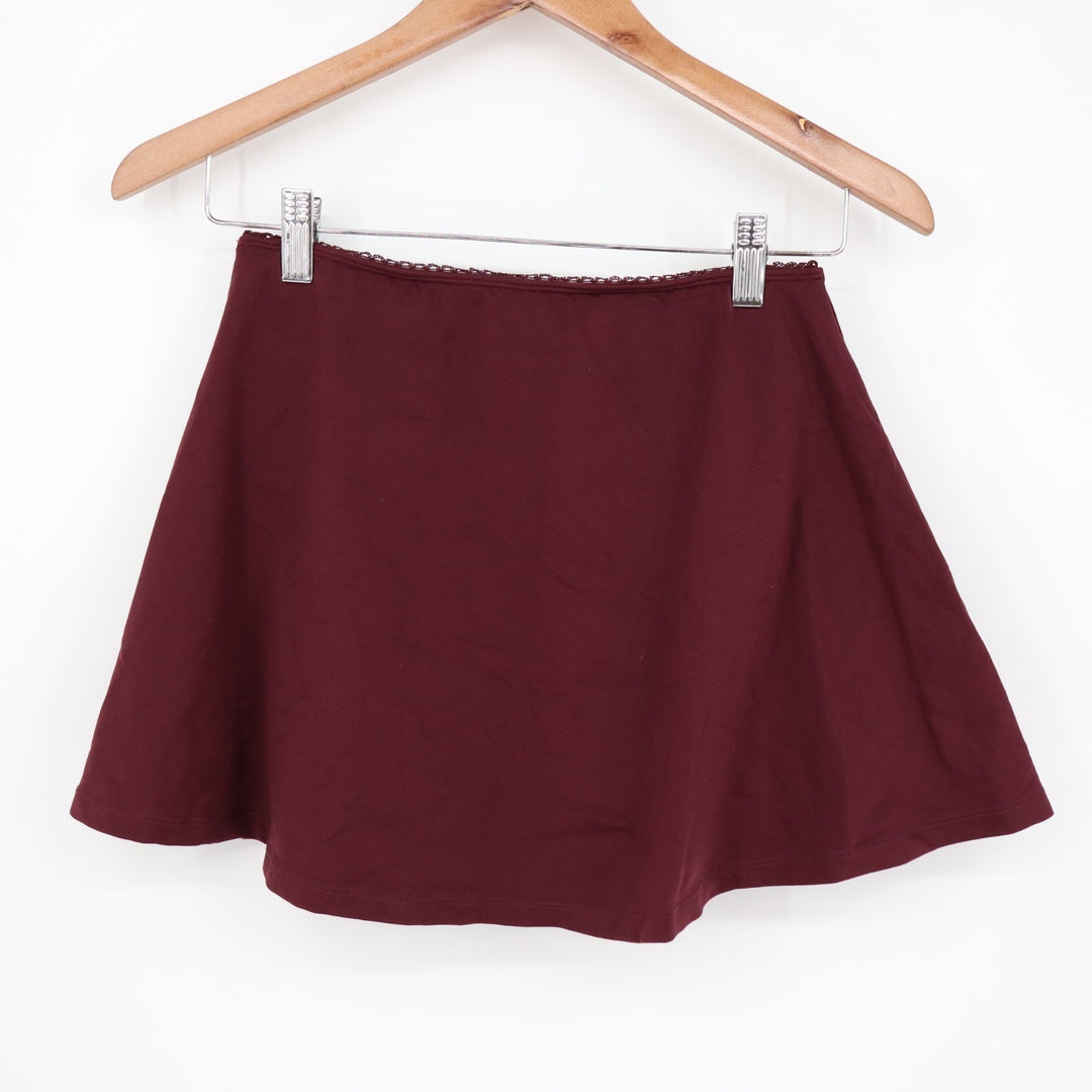 Wild Fable Seamless Mini Skort Womens Small Burgundy Stretch Nylon Lace Trim