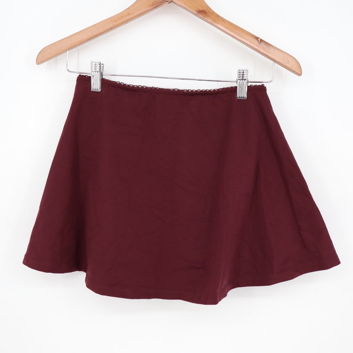 Wild Fable Seamless Mini Skort Womens Small Burgundy Stretch Nylon Lace Trim