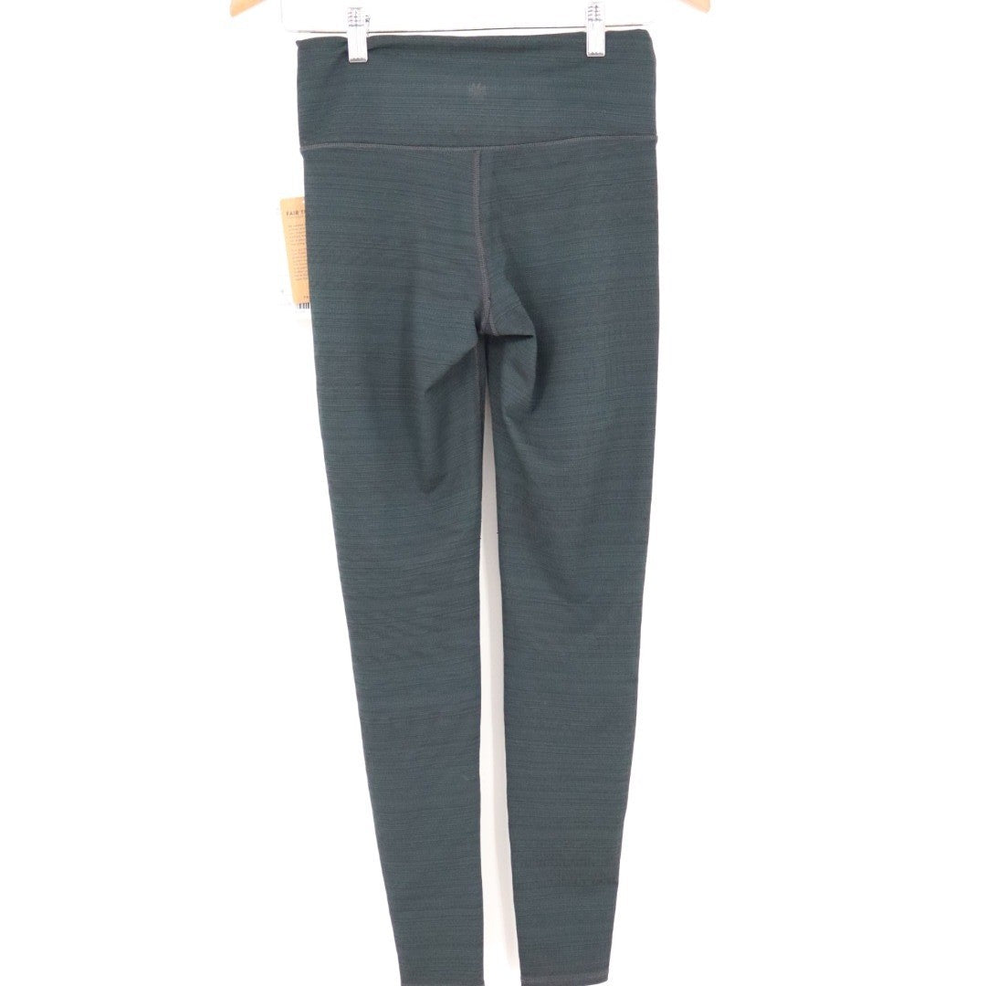 Athleta High Rise Jacquard Chaturaanga Tight Leggings Capri Blue Slate S