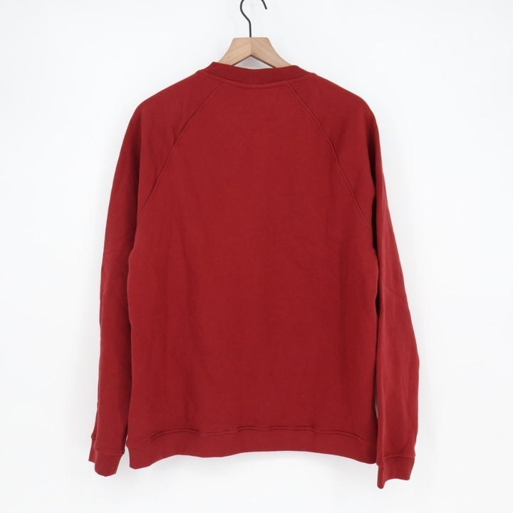 American Giant Midweight Sweatshirt Mens L Red Fleece Snap Henley Raglan Sleeve