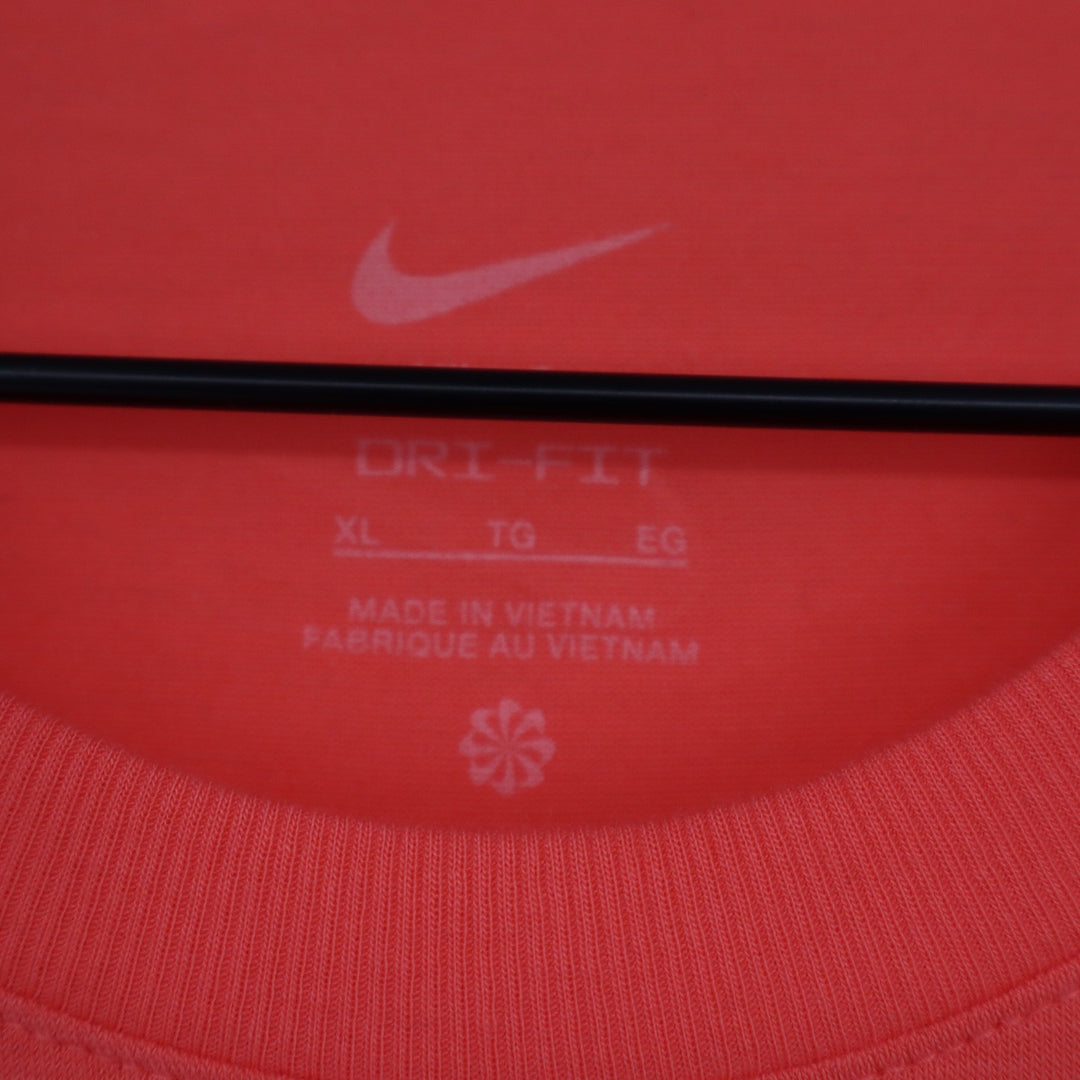 Nike Womens Dri-FIT Boxy Cropped Training Tee Coral Orange XL