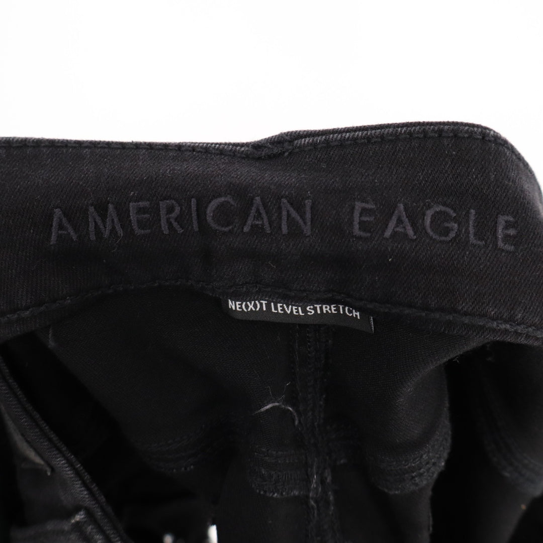 American Eagle Outfitters Mini Skirt Womens 10 R Black Cotton Stretch Distressed