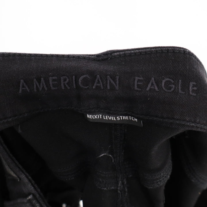 American Eagle Outfitters Mini Skirt Womens 10 R Black Cotton Stretch Distressed