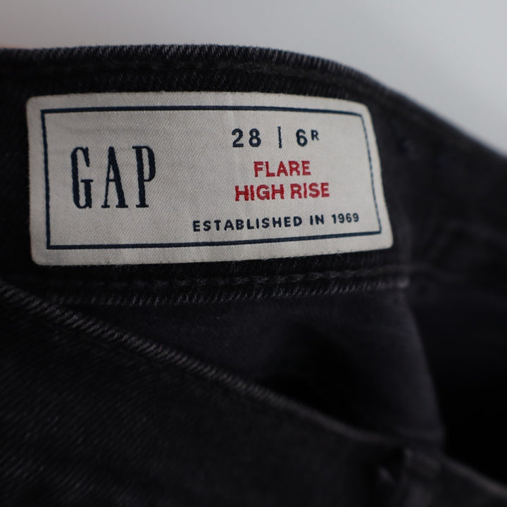 Gap Flare Jeans Womens 28/6 Charcoal Gray Denim Cotton Stretch Pockets High Rise