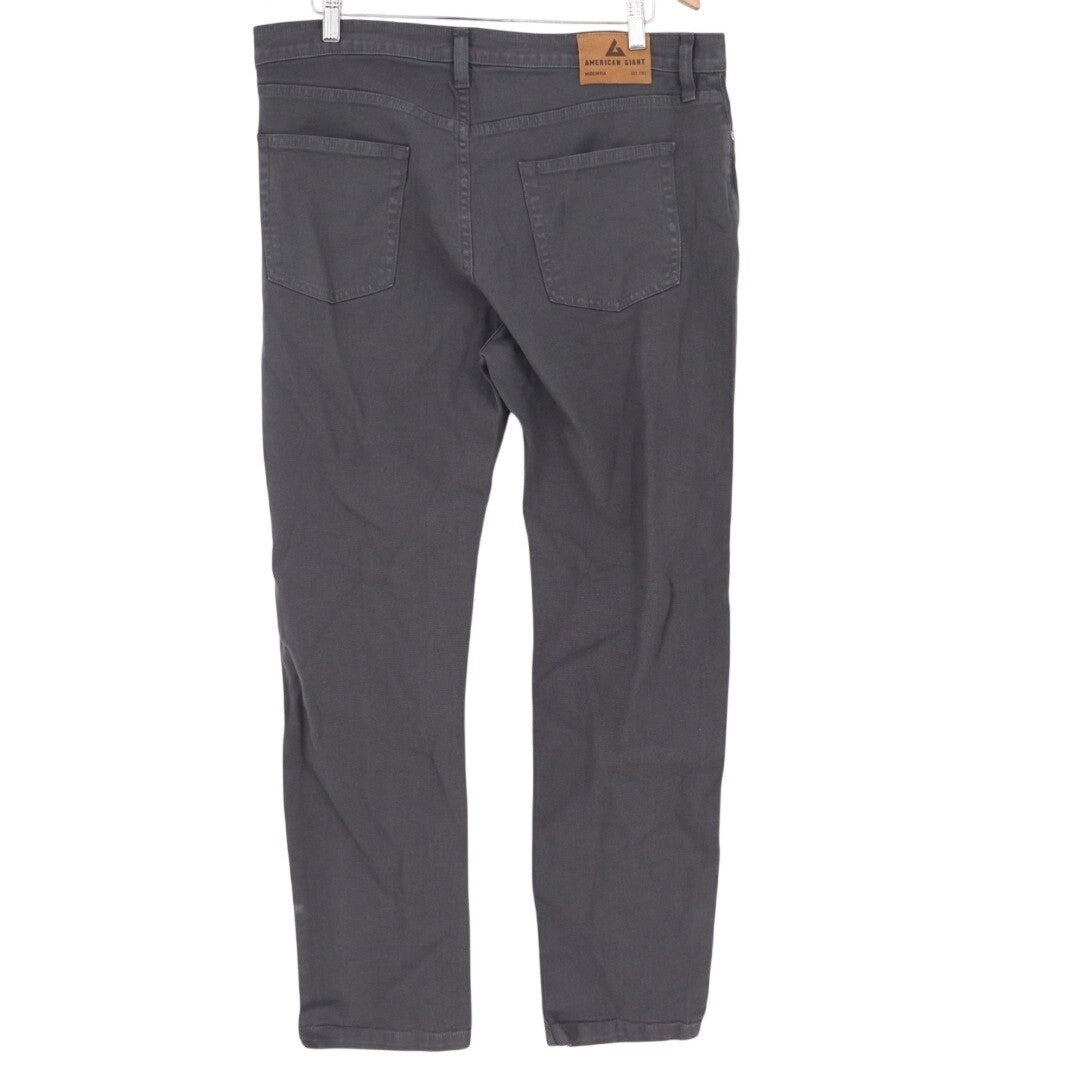 American Giant Roughneck Stretch Canvas Straight Pants Mens 36x32 Gray Workwear