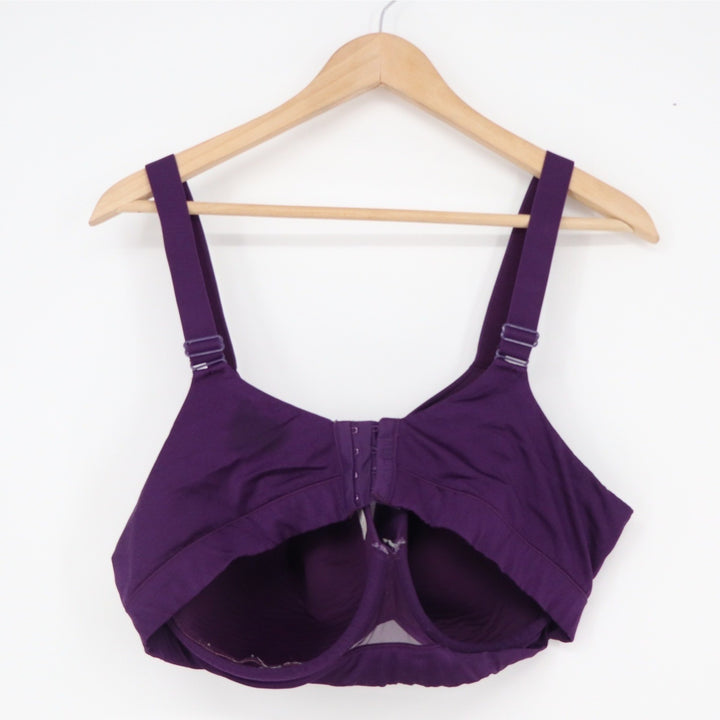 Cacique Purple Full Coverage Underwire Bra 40DD Wide Strap Seamless Support