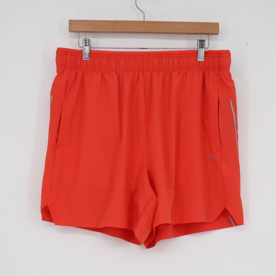 DSG Mens 5 Stride Run Shorts Red Sun Athletic Fit Built-in Brief L NEW
