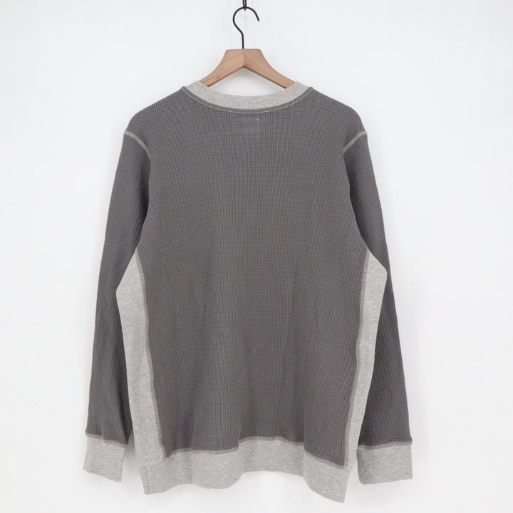 American Giant Colorblock Summit T-Shirt Mens XL Gray Waffle Knit Long Sleeve