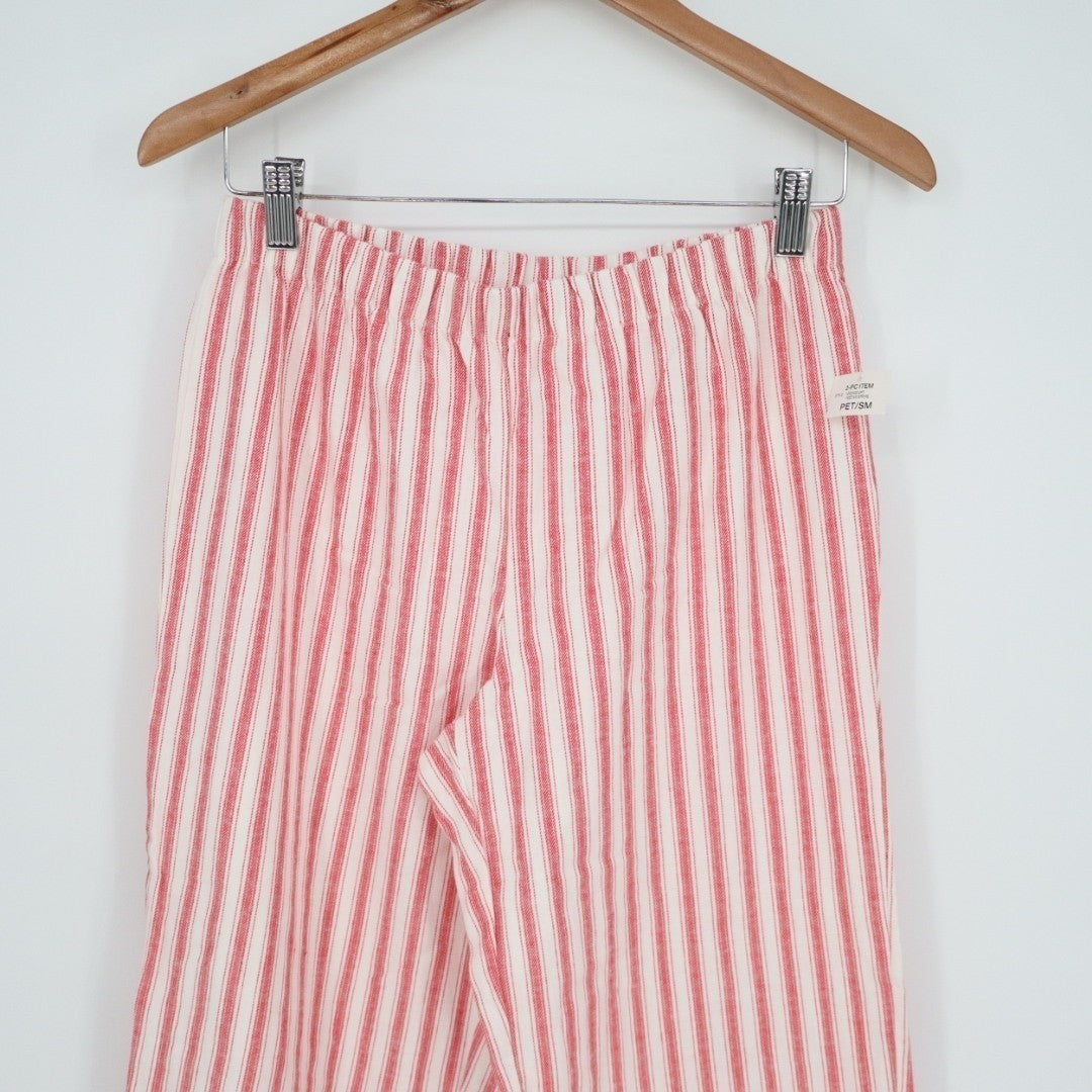 Charter Club Intimates Pajama Pants Womens Petite Small Red White Festive Stripe
