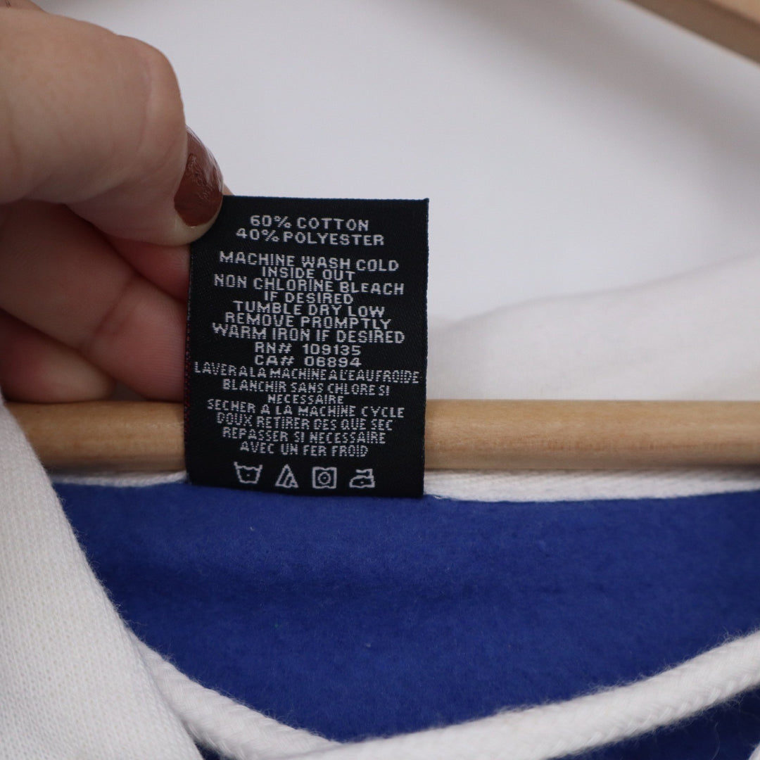NBA Philadelphia 76ers Lace Up Hoodie Large Blue White Raglan Sweatshirt