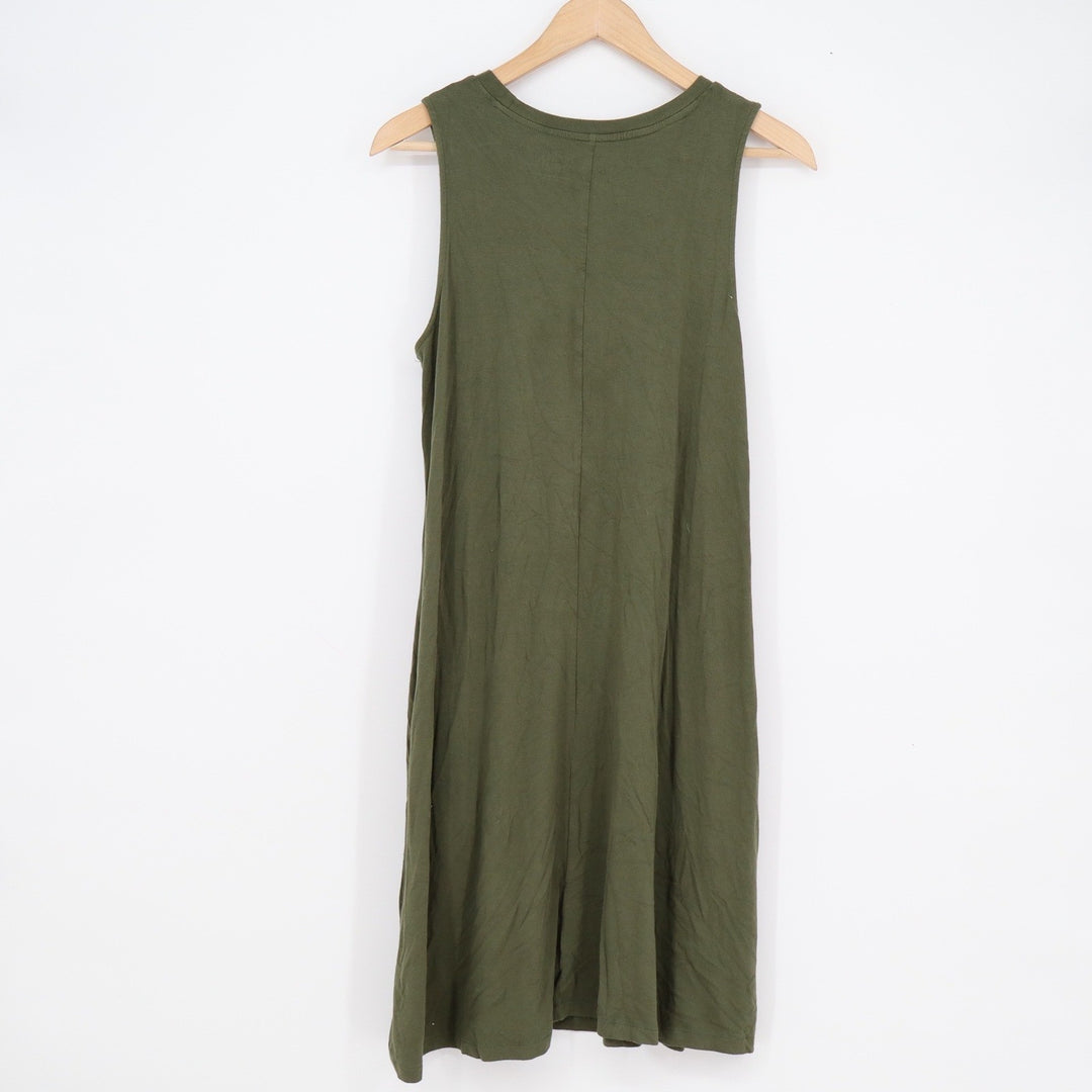 Time and Tru Womens Olive Green Sleeveless Swing Dress Large 12-14