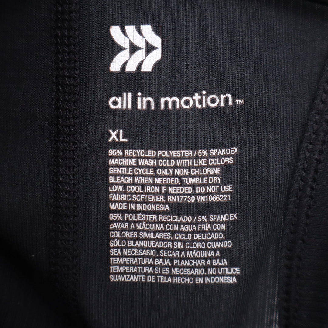 All In Motion Tank Top Womens XL Black Knit Stretch Round Neck Athletic Yoga