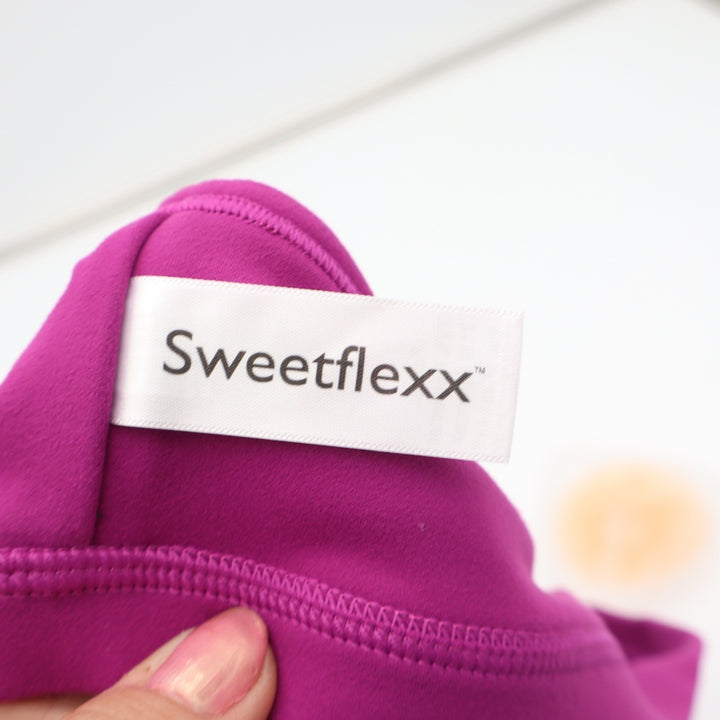 Sweetflexx Sports Bra Womens L Resistance Activewear Purple Cross-back New