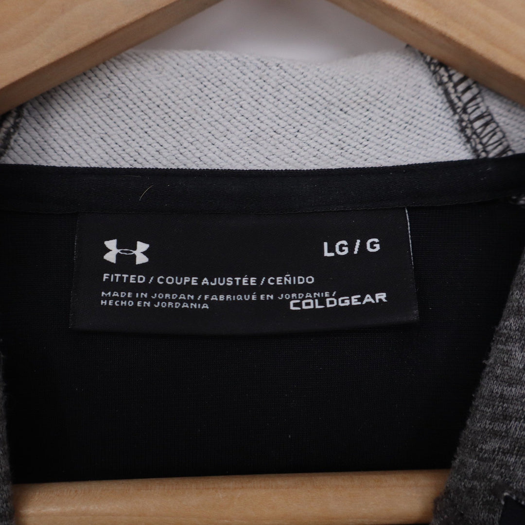 Under Armour Mens ColdGear Fitted Hoodie Charcoal Grey Heathered Large