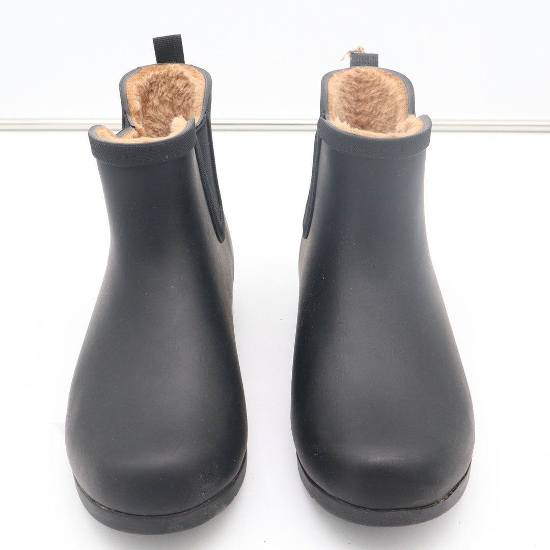 Chooka Womens Black Chelsea Rain Boots Plush Lined Waterproof Size 11 NEW