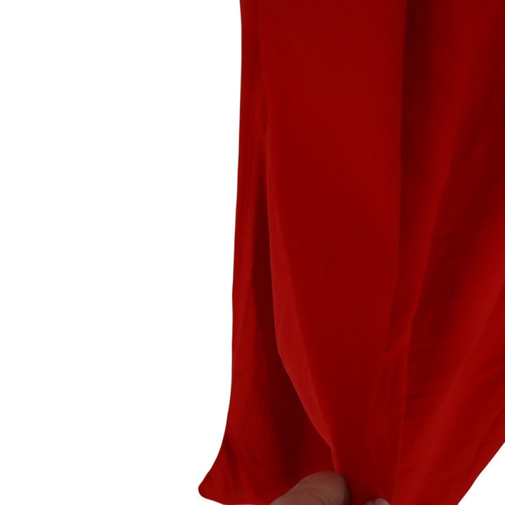 Lulus Tayla Maxi Dress Women's Medium Red Sleeveless Ruched Column Back Zip