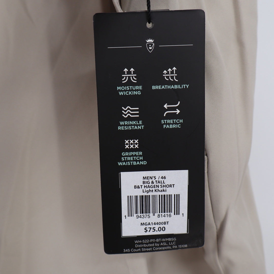 Walter Hagen Mens 46 Perfect 11 Golf Shorts Khaki Big & Tall