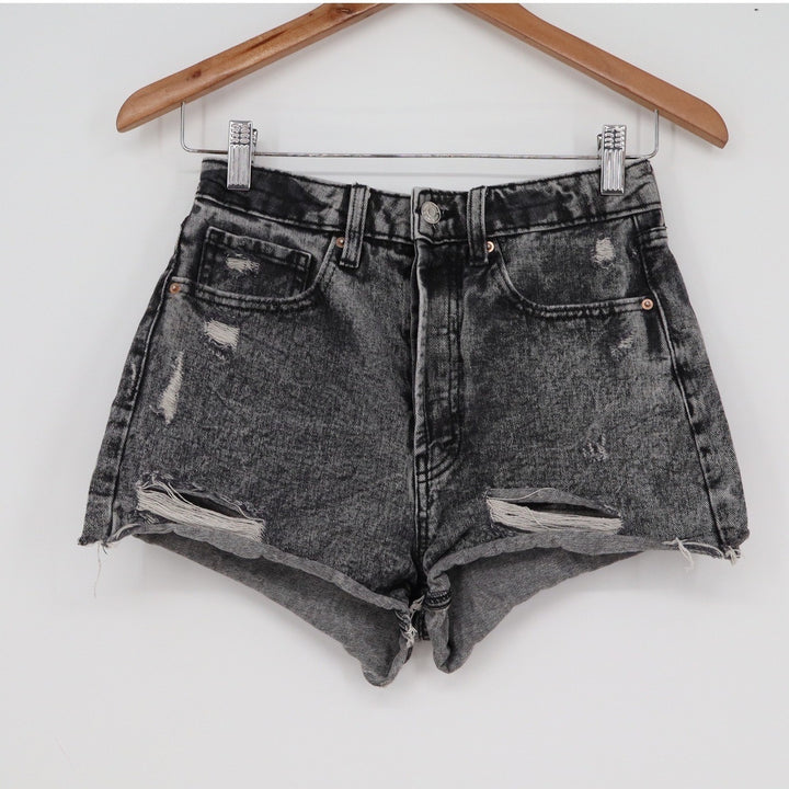 Wild Fable Highest Rise Cutoff Shorts Grey Acid Wash Distressed Denim Size 2