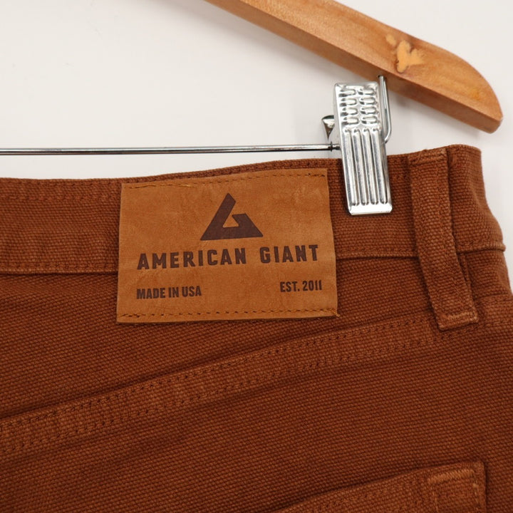 American Giant Roughneck Jeans Womens 32x30 Rust Canvas Cotton High Rise Skinny