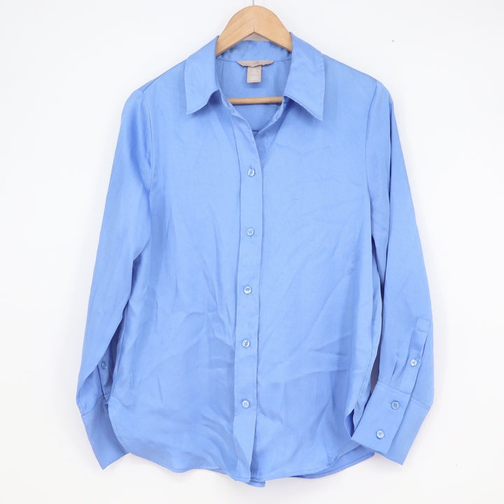 HM Womens Blue Long Sleeve Button Down Shirt Size S