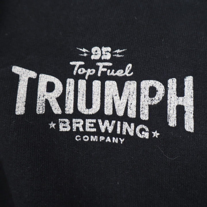 Hanes Mens XL Triumph Brewing Company Full Zip Hoodie Black Ultimate Cotton