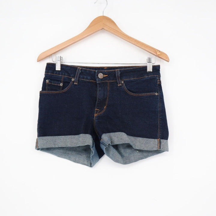BDG Shortie Womens 27 Blue Denim Cotton Stretch Low Rise Roll Hem Outdoor Wear