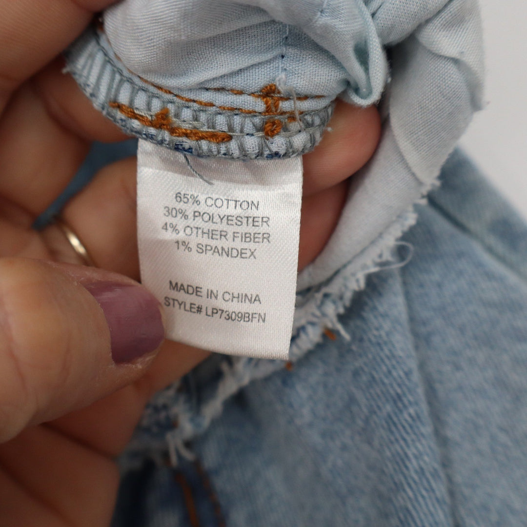 Fashion Nova Light Wash Wide Leg Jeans Raw Frayed Waist Blue Size 7