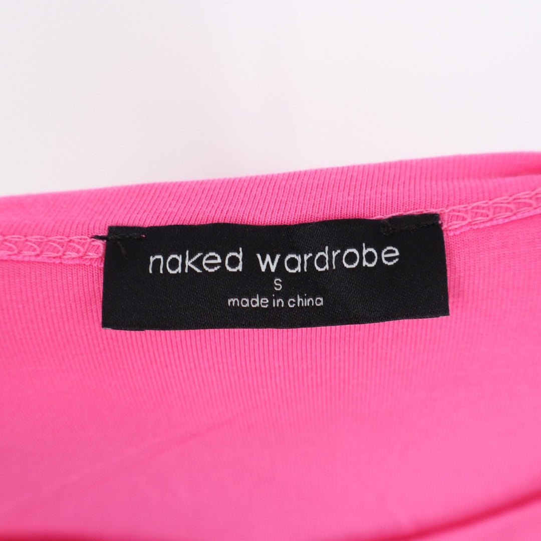 Naked Wardrobe Hot Pink Long Sleeve Bodycon Mini Dress Small
