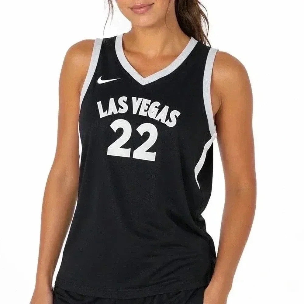 Nike Las Vegas Aces A'ja Wilson 22 Explorer Edition Jersey Black Womens XL