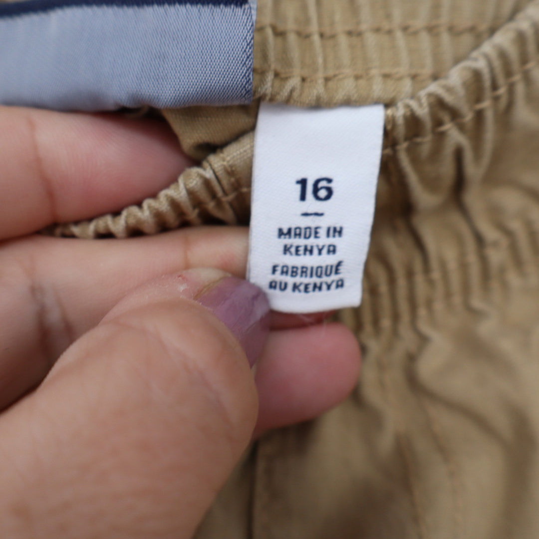 The Children's Place Boys Tan Khaki Cargo Shorts Size 16 Elastic Waist Ripstop