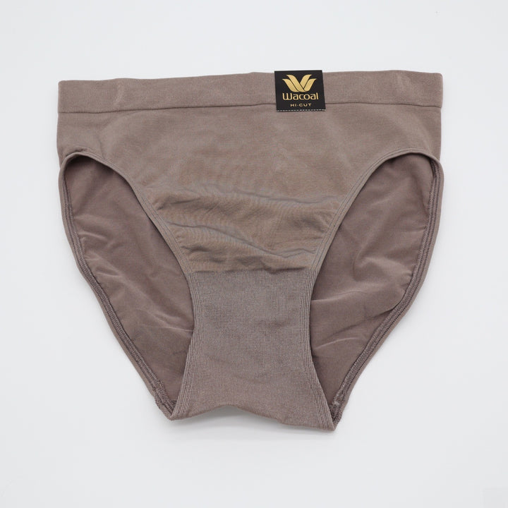 Wacoal B-Smooth Hi-Cut Brief Panties Brown Seamless Stretch Size M 834175