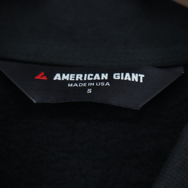 American Giant Bomber Jacket Mens Large Black Full Zip Cotton Ribbed Hem Outdoor