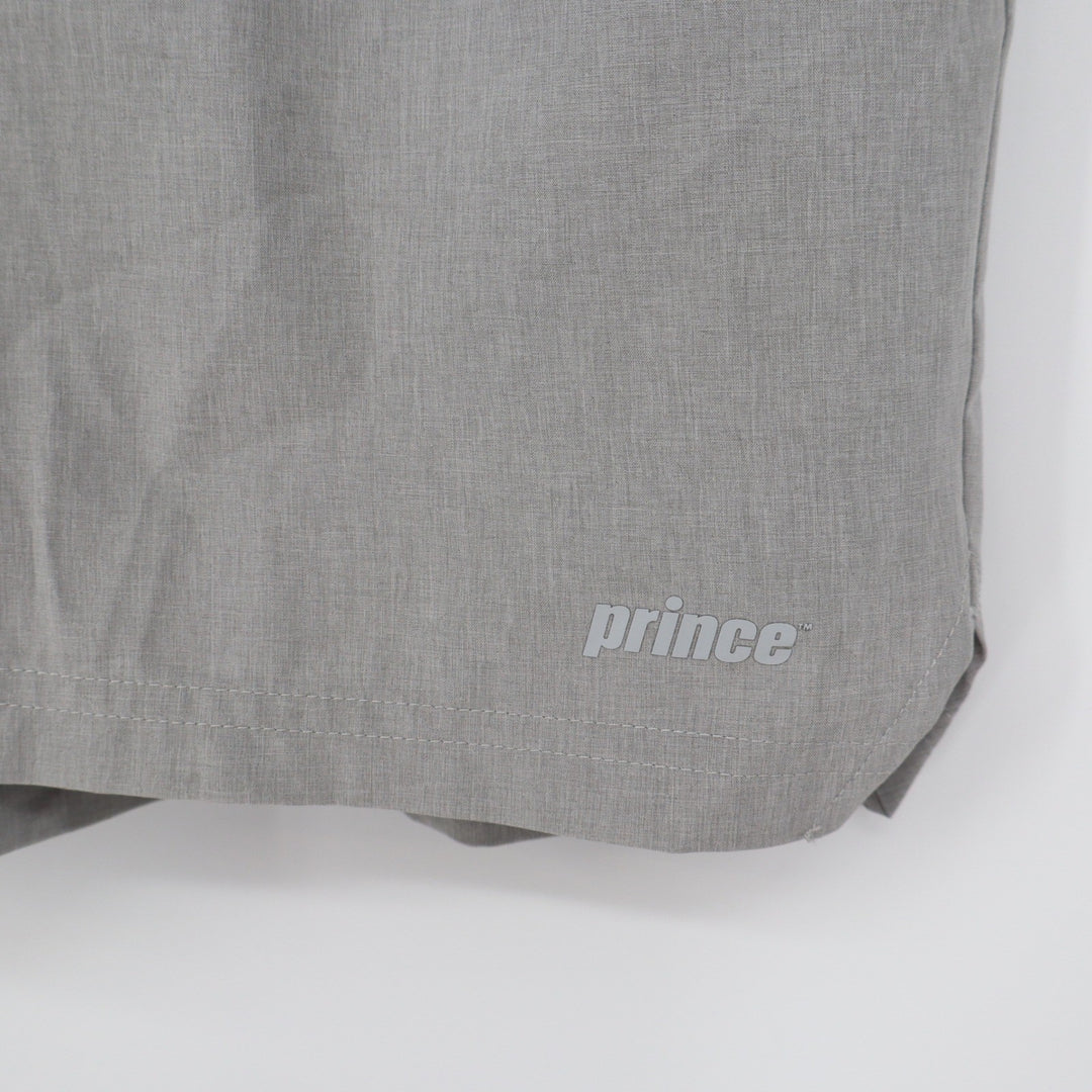 Prince Mens 7 Inch Woven Short HTR Light Heather Grey Athletic Tennis L