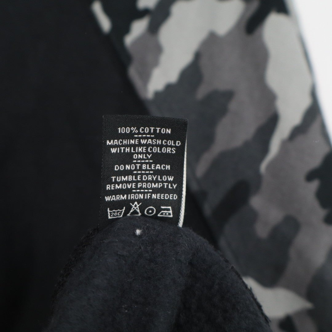 American Giant Classic Hoodie Mens XL Black Full Zip Cotton Camo Raglan Sleeve
