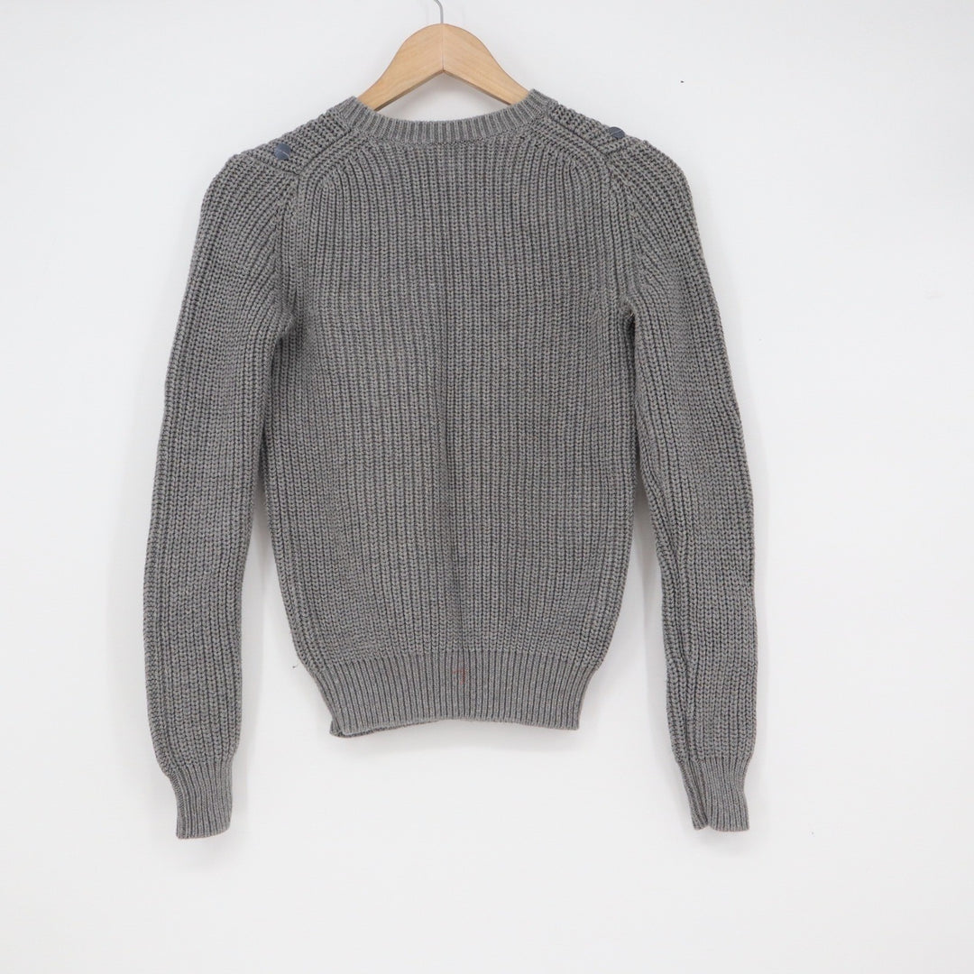 Gap Gray Sequin Cotton Chunky Knit Crewneck Sweater XS
