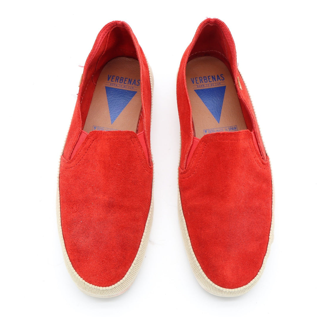 Verbenas Gaudi Red Suede Espadrille Slip On Sneaker Shoes Made in Spain Size 39