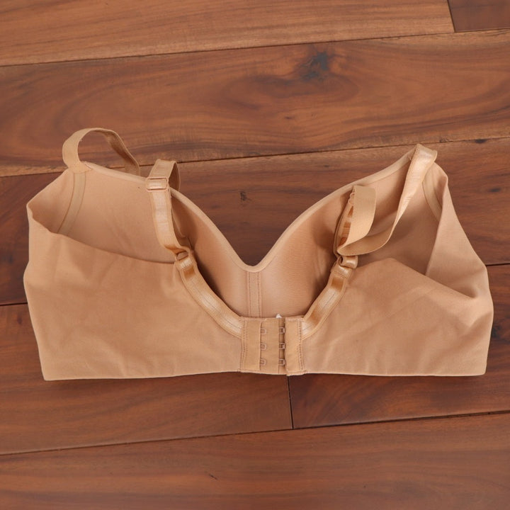 Warners No Side Effects Underarm Smoothing Bra Womens 36D Nude Wireless Padded