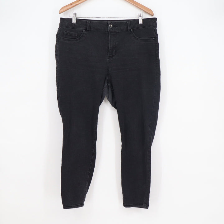 d.jeans Womens 16W Black Skinny Denim Jeans Stretch Ankle Length
