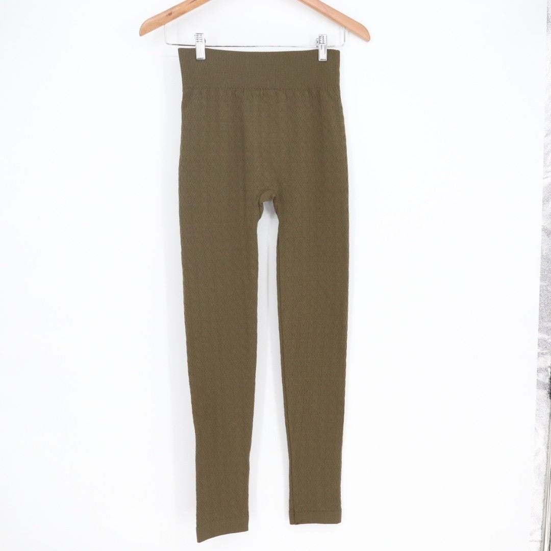 Runway Ready Leggings Womens Petite XL Olive Green Stretch High Waist Skinny Leg