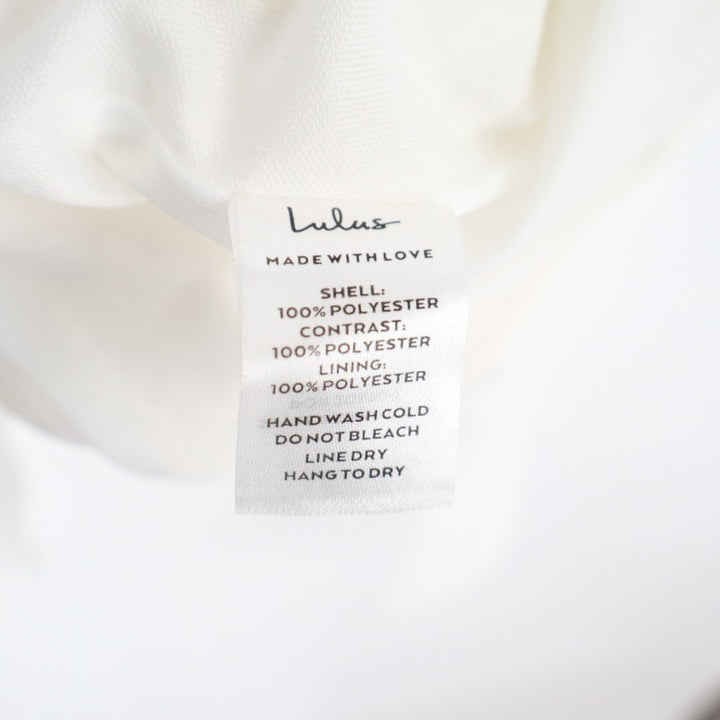 Lulus Esihle Jacquard Skort Romper Womens Medium White Tie Strap Fitted Back Zip