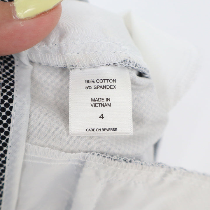 New York & Company Stretch Black White Micro Dot Ankle Pants Size 4 Slim Tapered