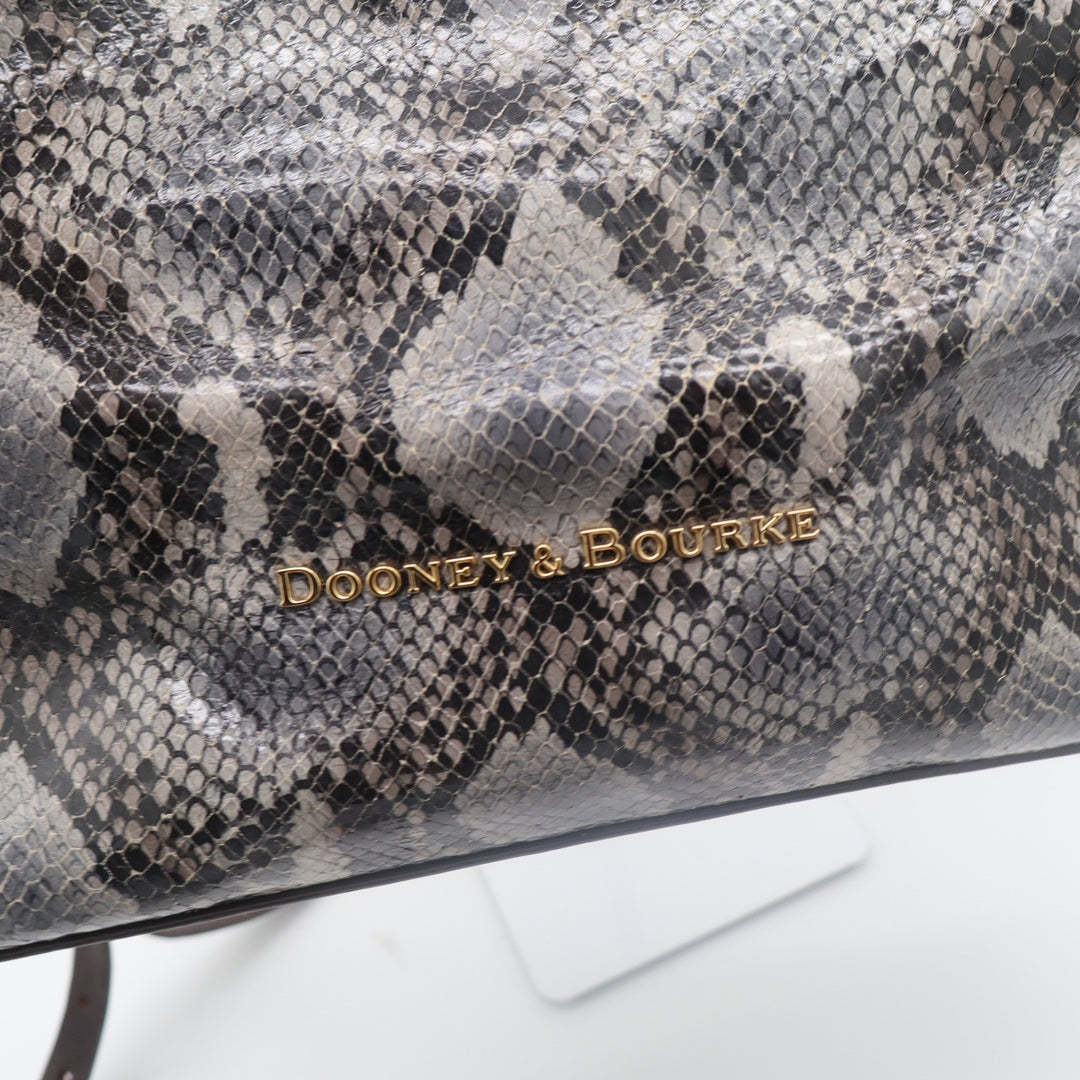 Dooney & Bourke Satchel Womens Large Snakeskin Embossed Gray Leather Excellent