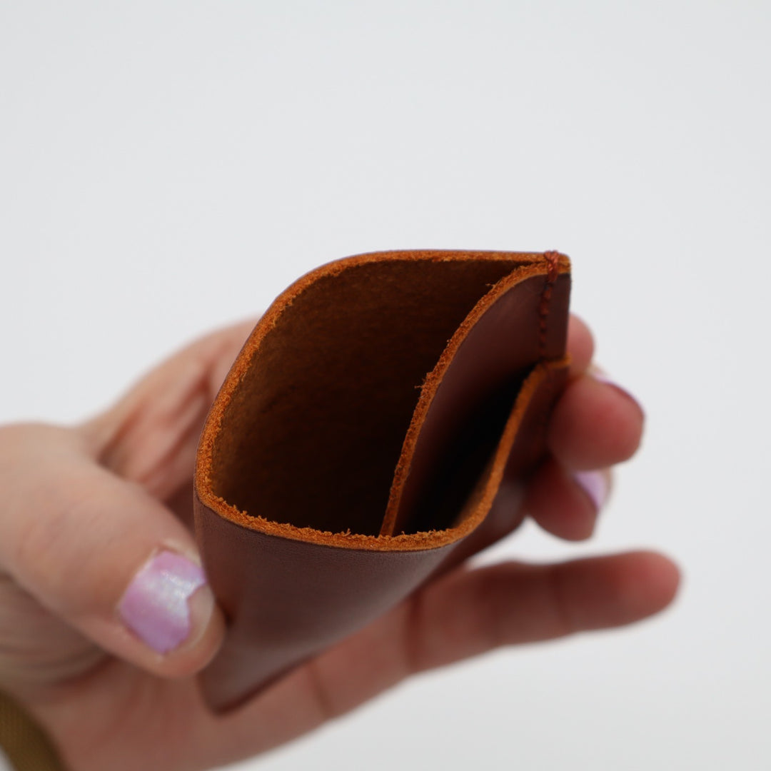 Portland Leather Goods Minimalist Womens Wallet Brown Leather Credit Card Slot