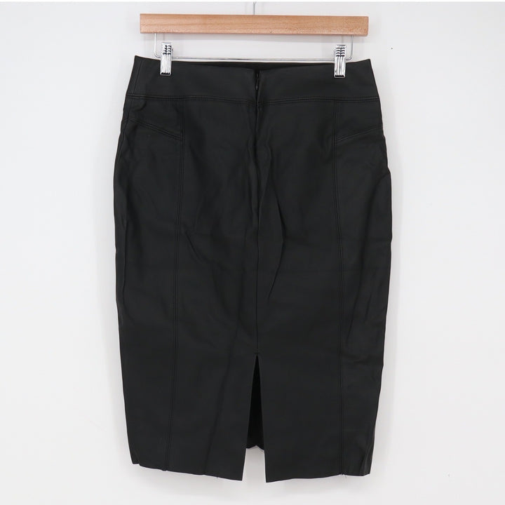 Express Skirt Womens 6 Pencil Black Faux Leather High Waisted Fair