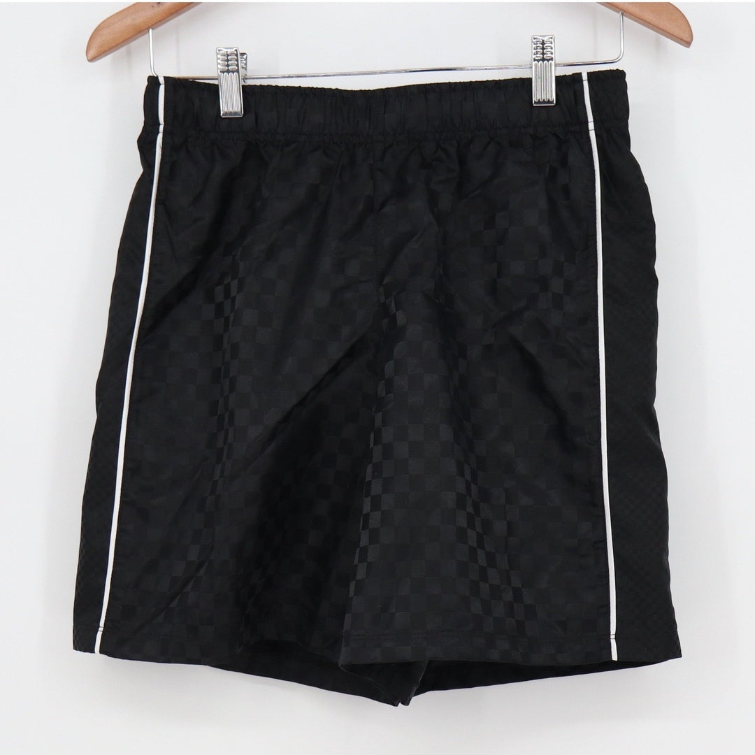 DSG Boys XL Woven Soccer Shorts Pure Black Checkered Athletic DAB12800 NEW
