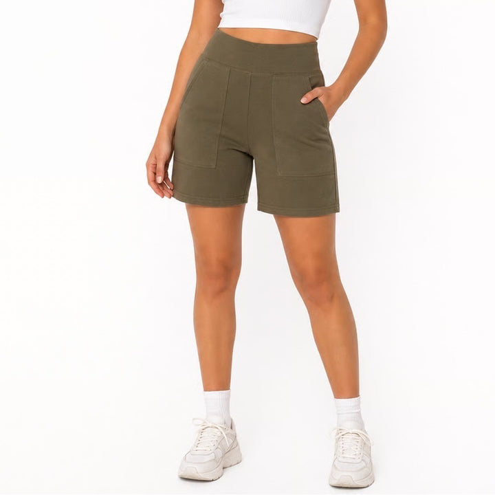 Aerie Bike Shorts Womens XS OG Original Olive Green High Rise Pockets Excellent