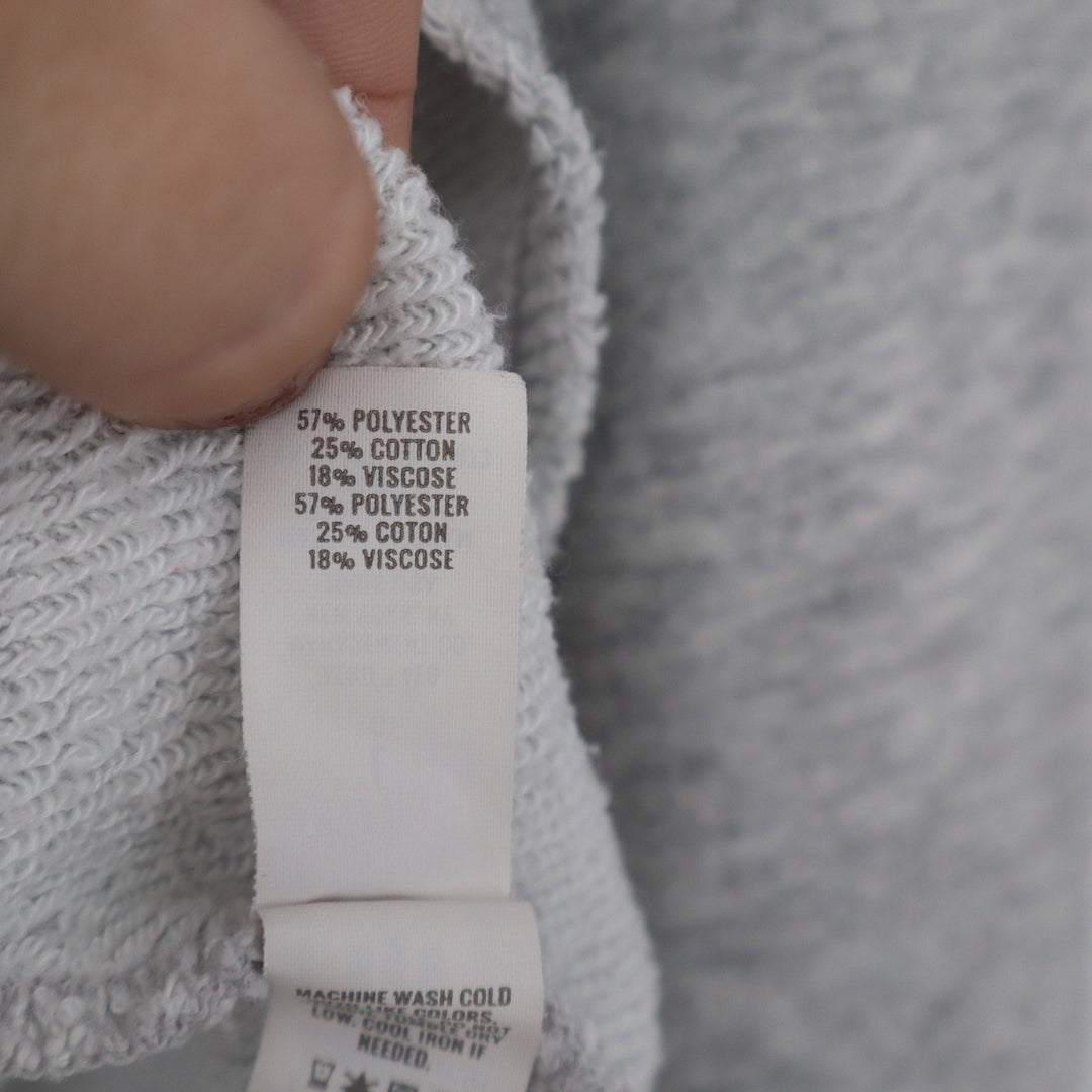 Aerie Womens Grey Quarter Zip Cropped Sweatshirt Raw Hem Large