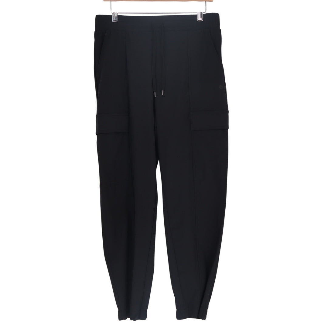 Avia Cargo Pants Women M(8-10) Black Cotton Stretch Drawstring Waist Tapered Leg