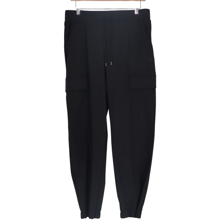 Avia Cargo Pants Women M(8-10) Black Cotton Stretch Drawstring Waist Tapered Leg