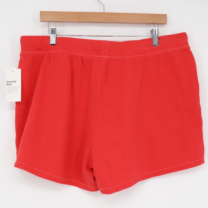 Old Navy Womens XL Red Sweat Shorts Drawstring Pockets Specially Dyed